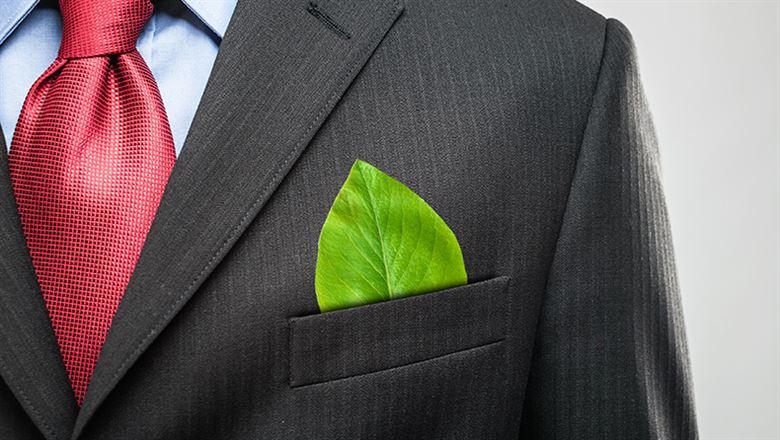 green handkerchief in a suit jacket pocket