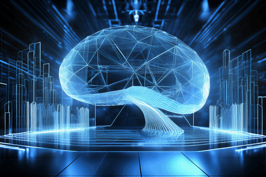 Digital illustration of a futuristic brain