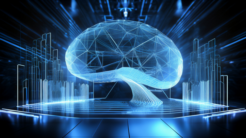 Digital illustration of a futuristic brain